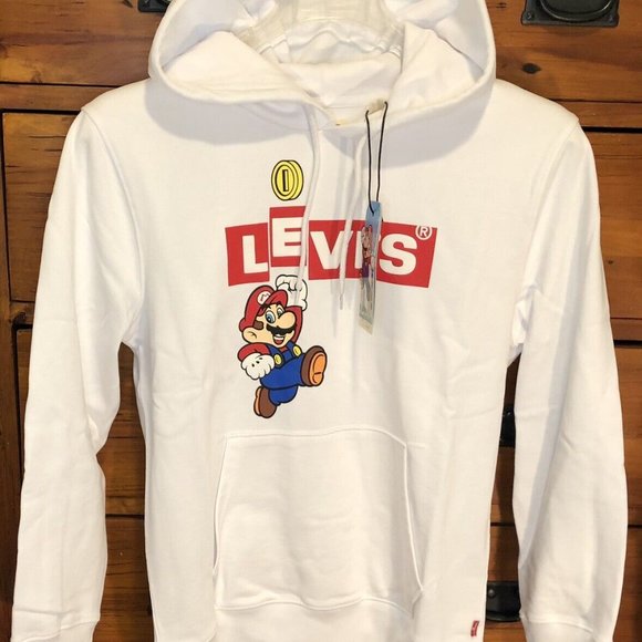 Levi's x Nintendo Super Mario Bros Graphic Sweatshirt Hoodie White Small… - Picture 5 of 15